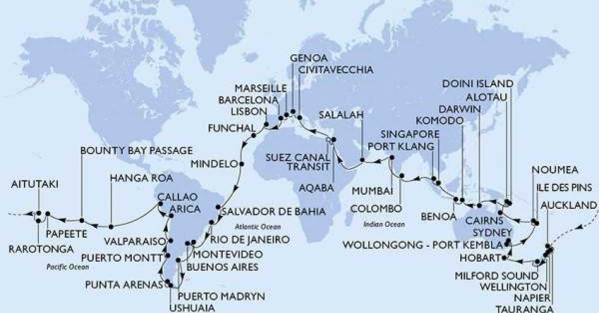 Cruise around the world in 119 days costs $13,000