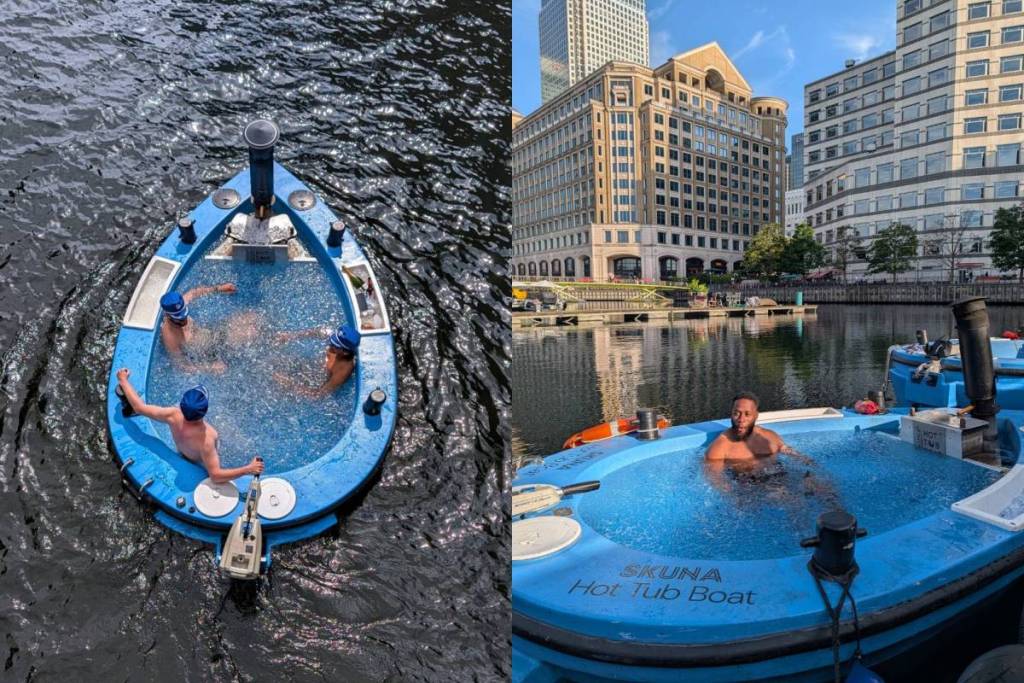 You can float around the city in your own private swimming pool boat