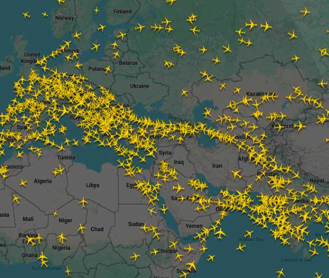 Terrifying detail spotted on live map of planes in the sky leaves people feeling uneasy