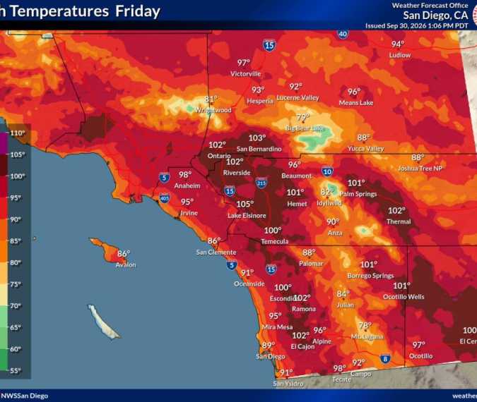 Much Southern California under extreme heat watch during first weekend of October