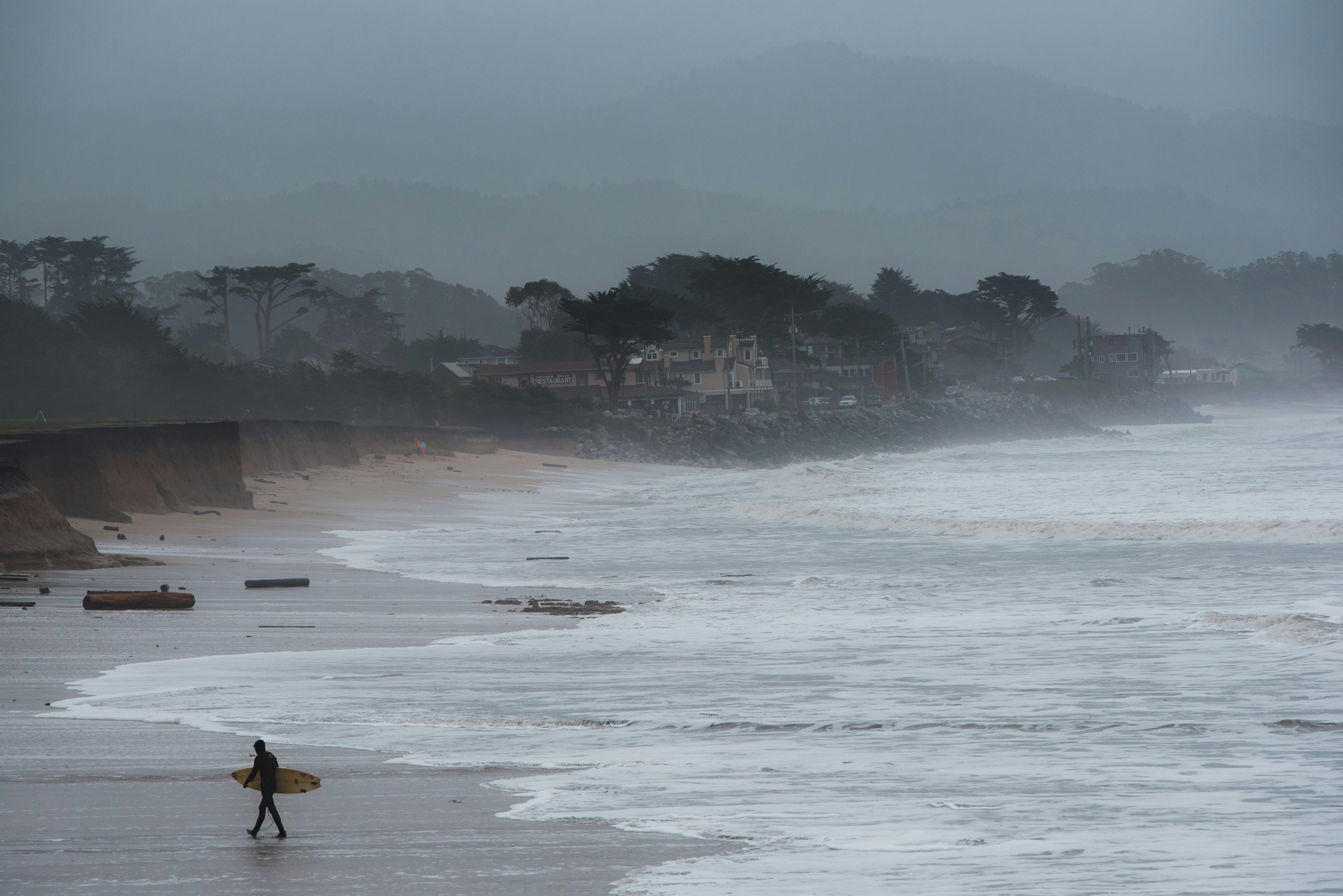 Powerful Surf Damages Long Beach Homes and Historic Waterfront