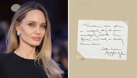 Angelina Jolie’s Handwritten Thank-You Note to Greek Hotel Staff Baffles the Internet