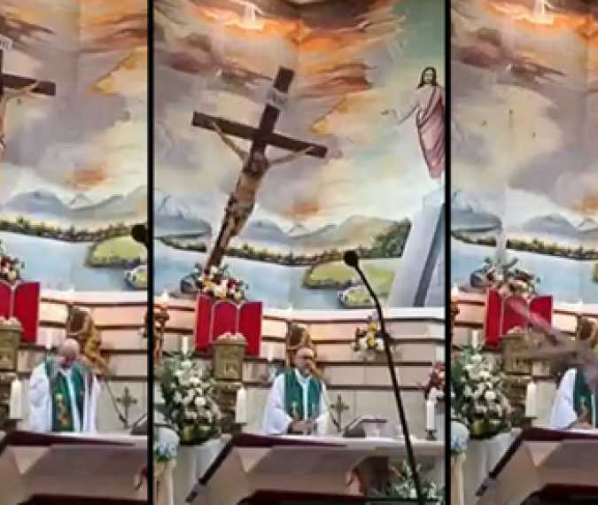 Final words of priest crushed to death by giant crucifix in front of worshippers