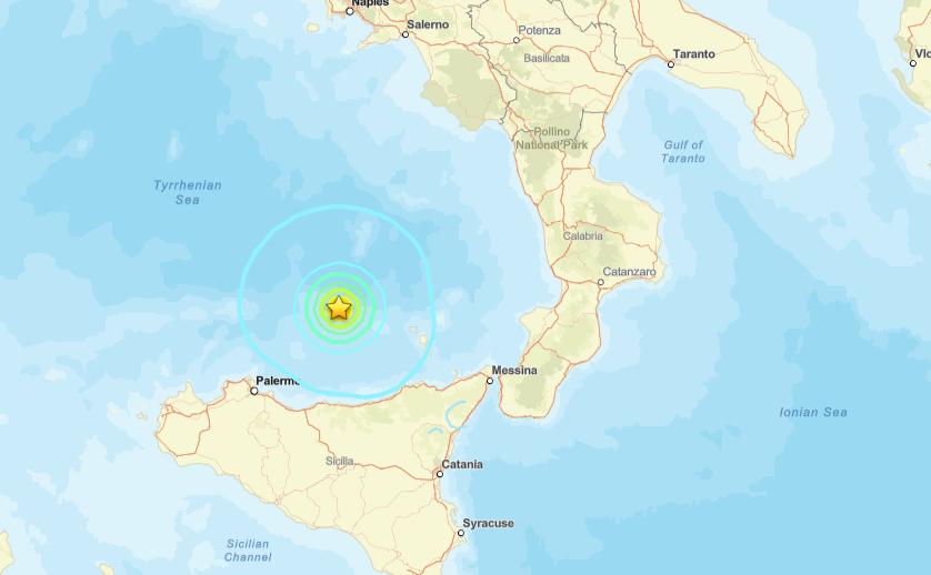 M5.7 Earthquake Recorded Near Leni, Italy