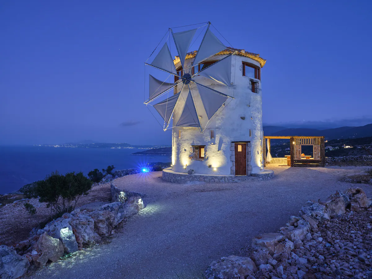 You can stay in this spectacular windmill on a Greek island